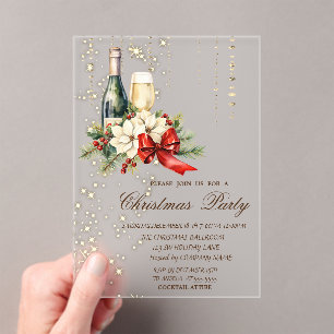 Cocktail Holly Berry Red Bow Company Weihnachten Acryleinladungen