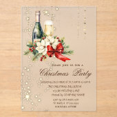 Cocktail Holly Berry Red Bow Company Weihnachten Acryleinladungen (Vorderseite)