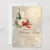 Cocktail Holly Berry Red Bow Company Weihnachten Einladung (Vorderseite)