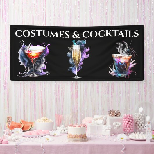 Cocktail Horror Happy Hour Halloween-Party Banner (Party)