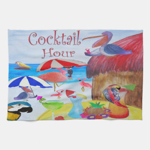 Cocktail Hour Beach Partys Küchentuch