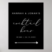 Cocktail Hour Elegante Calligraphie Hochzeit schwa Poster (Vorne)