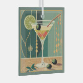 Cocktail Hour Martini Design Mitte des Jahrhundert Ornament Aus Glas (Vorderseite Rechts)
