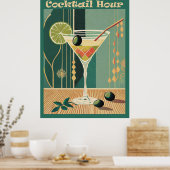 Cocktail Hour Mitte Jahrhundert Design Poster (Küche)