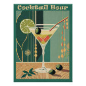 Cocktail Hour Mitte Jahrhundert Design Poster (Vorderseite)