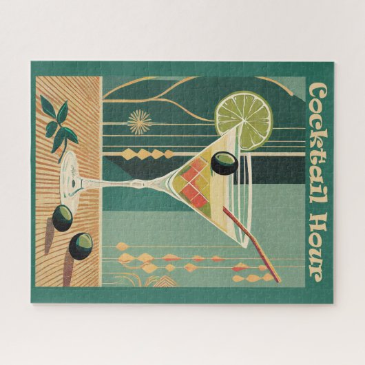 Cocktail Hour Mitte Jahrhundert Design Puzzle (Horizontal)