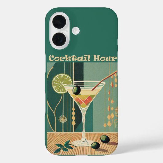 Cocktail Hour Mitte Jahrhundert Modernes Martini Case-Mate iPhone Hülle (Rückseite)