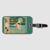 Cocktail Hour Mitte Jahrhundert Modernes Martini Gepäckanhänger (Vorderseite (Horizontal))