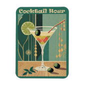 Cocktail Hour Mitte Jahrhundert Modernes Martini Magnet (Vertikal)