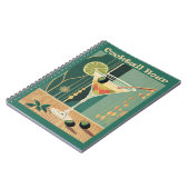 Cocktail Hour Mitte Jahrhundert Modernes Martini Notizblock (Linke Seite)