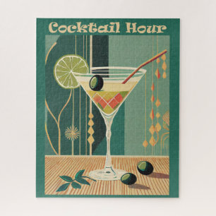 Cocktail Hour Mitte Jahrhundert Modernes Martini Puzzle