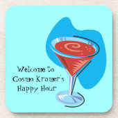 Cocktail Hour_Retro-Stil Cosmo-Glas personalisiert Untersetzer (Vorderseite)