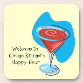Cocktail Hour_retro-style Cosmo Glas Untersetzer (Vorderseite)