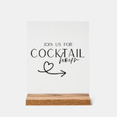 Cocktail Hour Wedding Sign Printable – Elegant Acrylschild (Vorderseite)