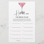 Cocktail How old was the bride to be game (Vorderseite)