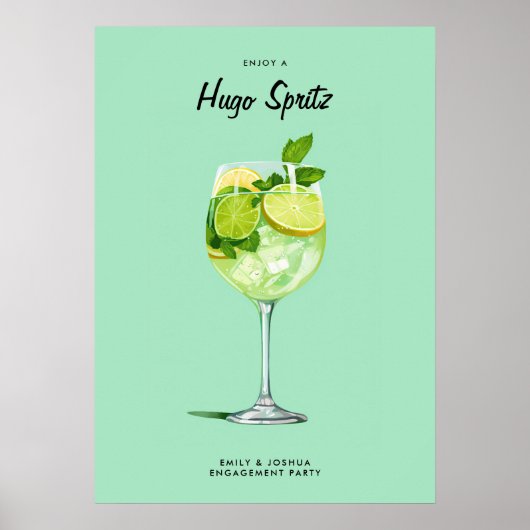 Cocktail Hugo Spritz Engagement Party Poster (Vorne)