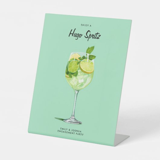 Cocktail Hugo Spritz Engagement Party Sockelschild (Vorderseite)
