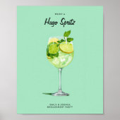 Cocktail Hugo Spritz Engagement Party-Zeichen Poster (Vorne)