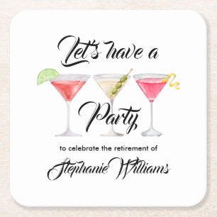 Cocktail im Sommer Party für Frauen in der Rente Rechteckiger Pappuntersetzer