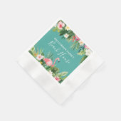 Cocktail im tropischen Floral Beach House Serviette (Ecke)