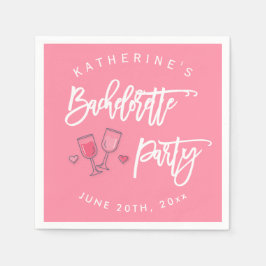 Cocktail in Rosa und Weiß am Junggeselinnen-Abschi Serviette