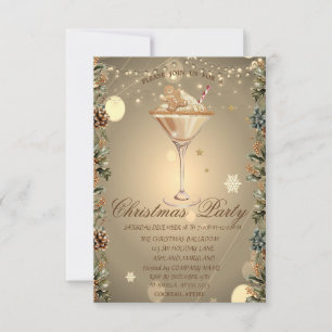 Cocktail Ingwerbrotzweige Weihnachtsunternehmen Einladung