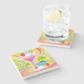 Cocktail-Insel Steinuntersetzer (Seitenansicht)