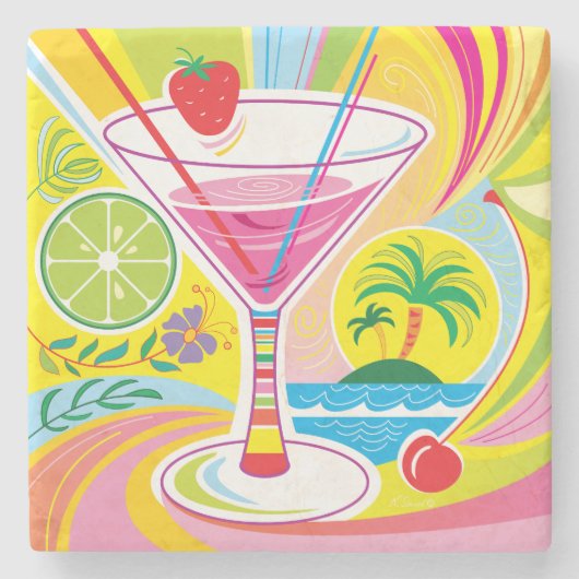 Cocktail-Insel Steinuntersetzer (Vorderseite)