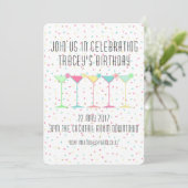 Cocktail Invitations, Confetti and Martini's Einladung (Stehend Vorderseite)