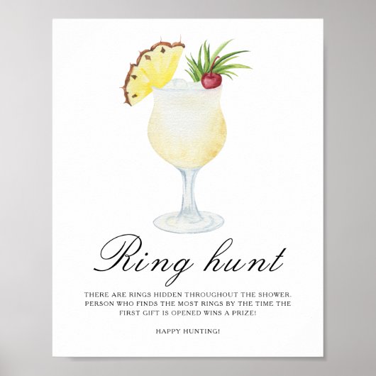 Cocktail-Junggesellinnenabschied - Ring-Suchspiel Poster (Vorne)