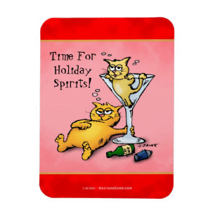 Cocktail Kätzchen Holiday Spirits Cartoon Magnet