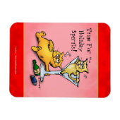Cocktail Kittens Holiday Spirituosen Cartoon Magnet (Horizontal)
