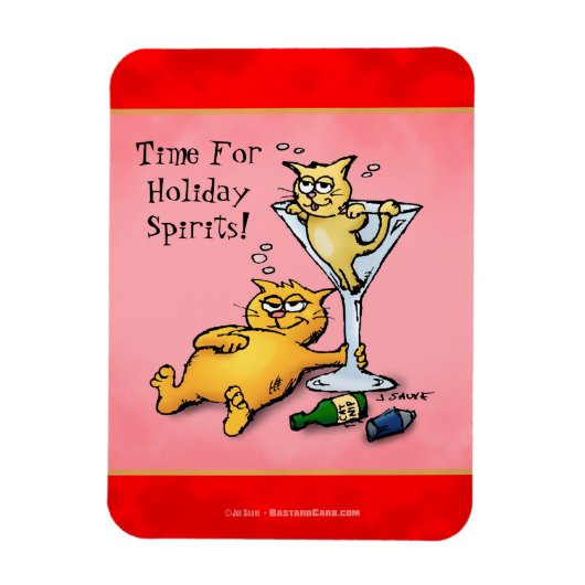 Cocktail Kittens Holiday Spirituosen Cartoon Magnet (Vertikal)