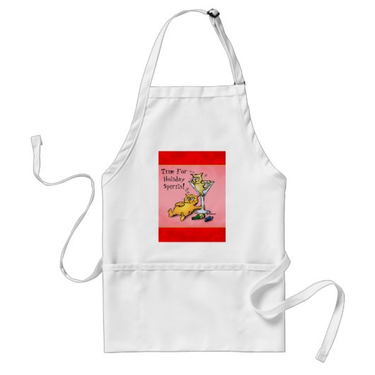 Cocktail Kittens Holiday Spirituosen Cartoon Schürze (Vorne)
