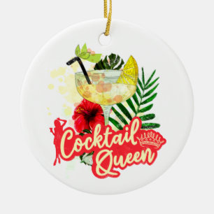 Cocktail Königin Vintage Henne Junggesellinnenabsc Keramik Ornament