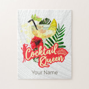 Cocktail Königin Vintage Henne Junggesellinnenabsc Puzzle