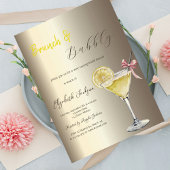 Cocktail Lemon Champagne Brautparty Einladung