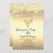 Cocktail Lemon Gold Glitzer verzichtet auf die Bez Einladung (Vorne/Hinten)