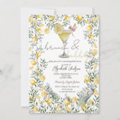 Cocktail Lemons Peacock Brunch Blase Einladung (Vorderseite)