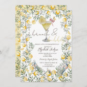 Cocktail Lemons Peacock Brunch Blase Einladung (Vorne/Hinten)
