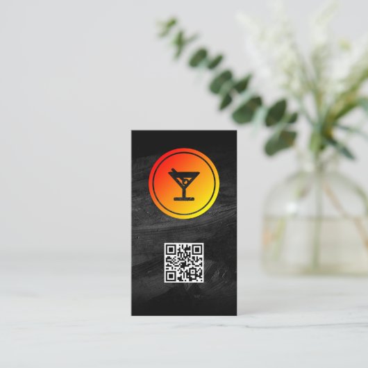 Cocktail-Logo | Restaurant | Bar Visitenkarte (Stehend Vorderseite)
