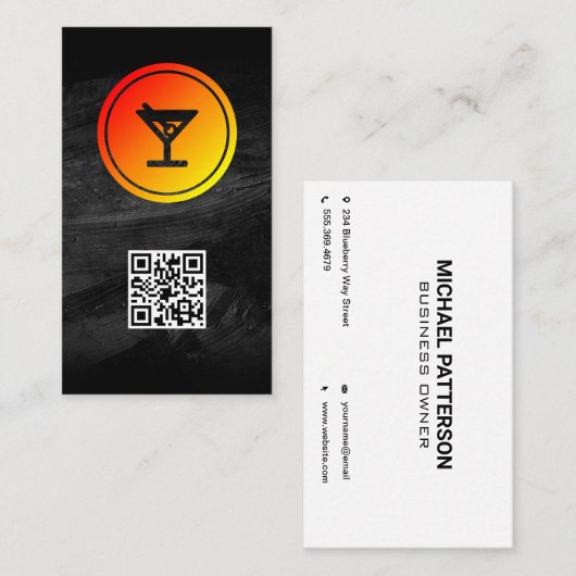 Cocktail-Logo | Restaurant | Bar Visitenkarte (Vorne/Hinten)