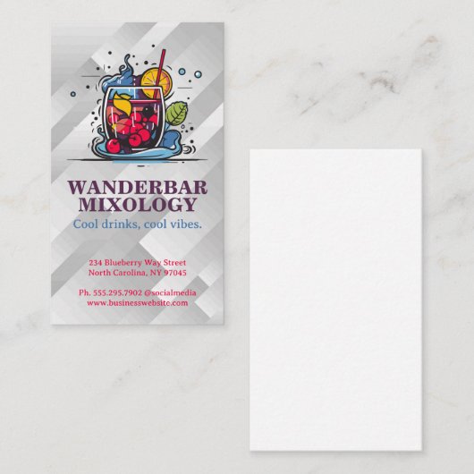 Cocktail-Logo | Restaurant und Bar Visitenkarte (Vorne/Hinten)
