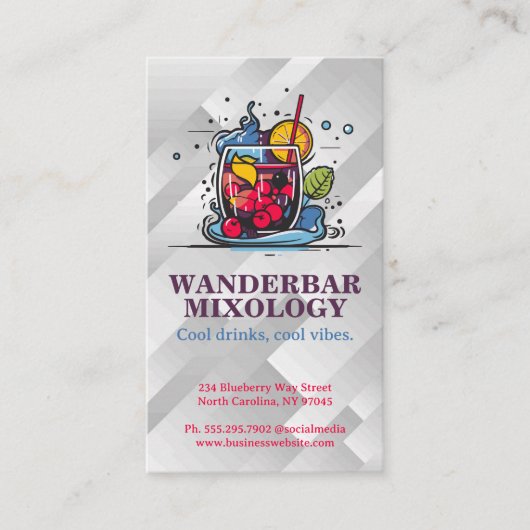 Cocktail-Logo | Restaurant und Bar Visitenkarte (Vorderseite)