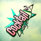 Cocktail Lounge Martini Retro Mitte Bar Fensteraufkleber (Blatt 3)