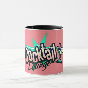 Cocktail-Lounge-Martini Retro Vintage Spirituosenb Tasse