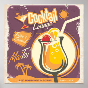 Cocktail-Lounge-Plakat Poster