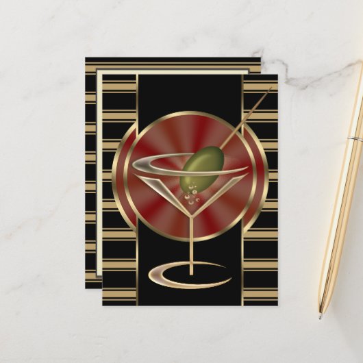 Cocktail Lounge Postkarte (Vorderseite/Rückseite Beispiel)