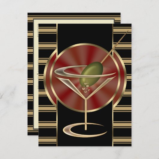 Cocktail Lounge Postkarte (Vorne/Hinten)