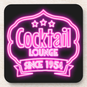 Cocktail-Lounge Retro Vintage-Neon-Schild Spirituo Getränkeuntersetzer